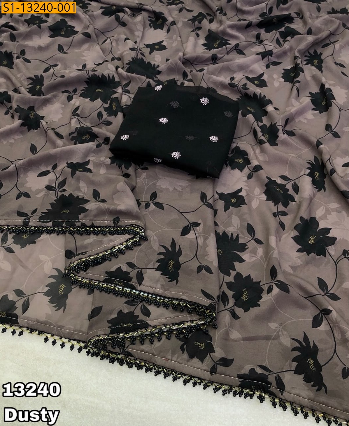 Dusty Fancy Chiffon Saree