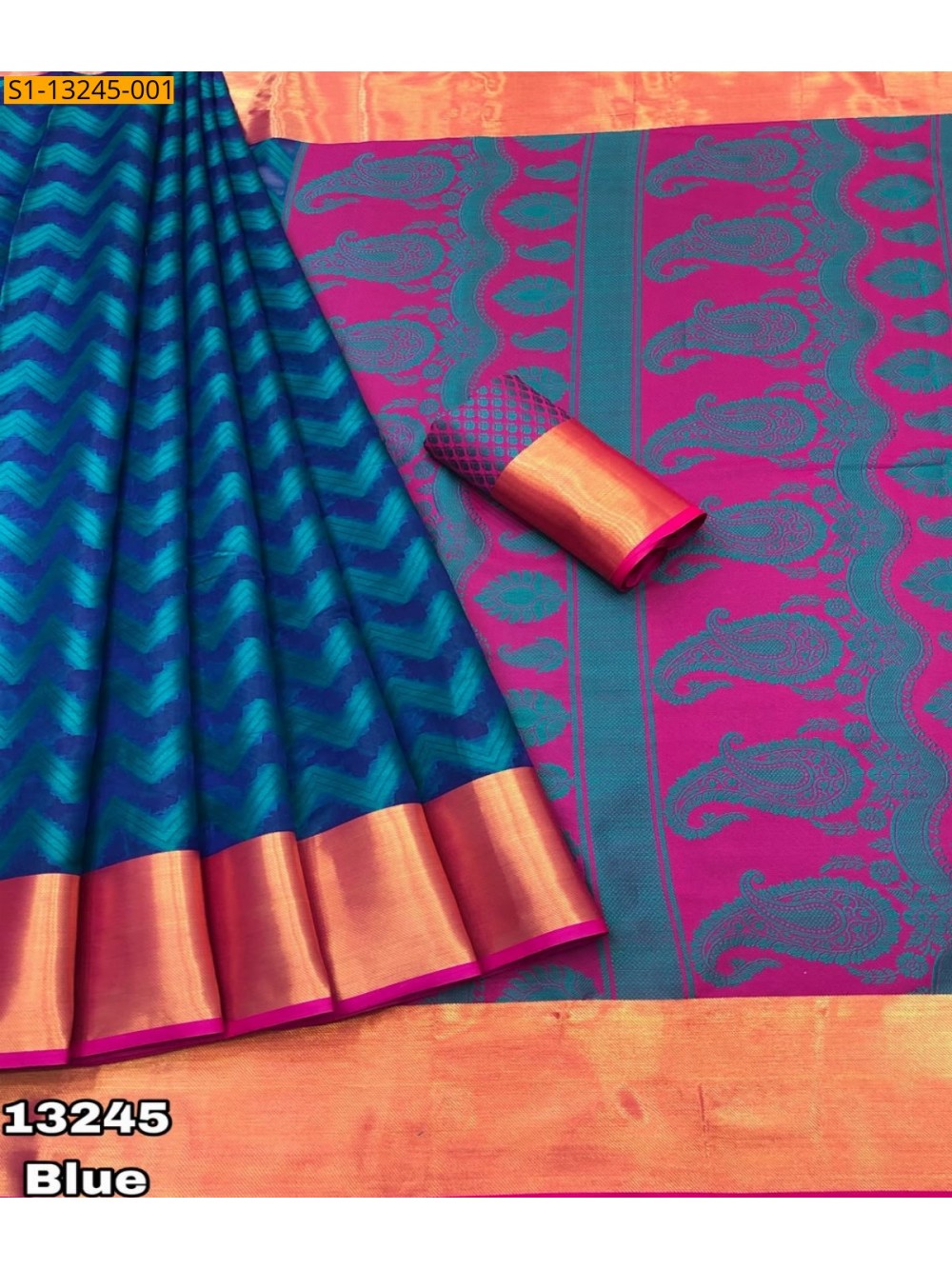 Blue Fancy Muslin Silk Saree Blue Fancy Muslin Silk Saree
