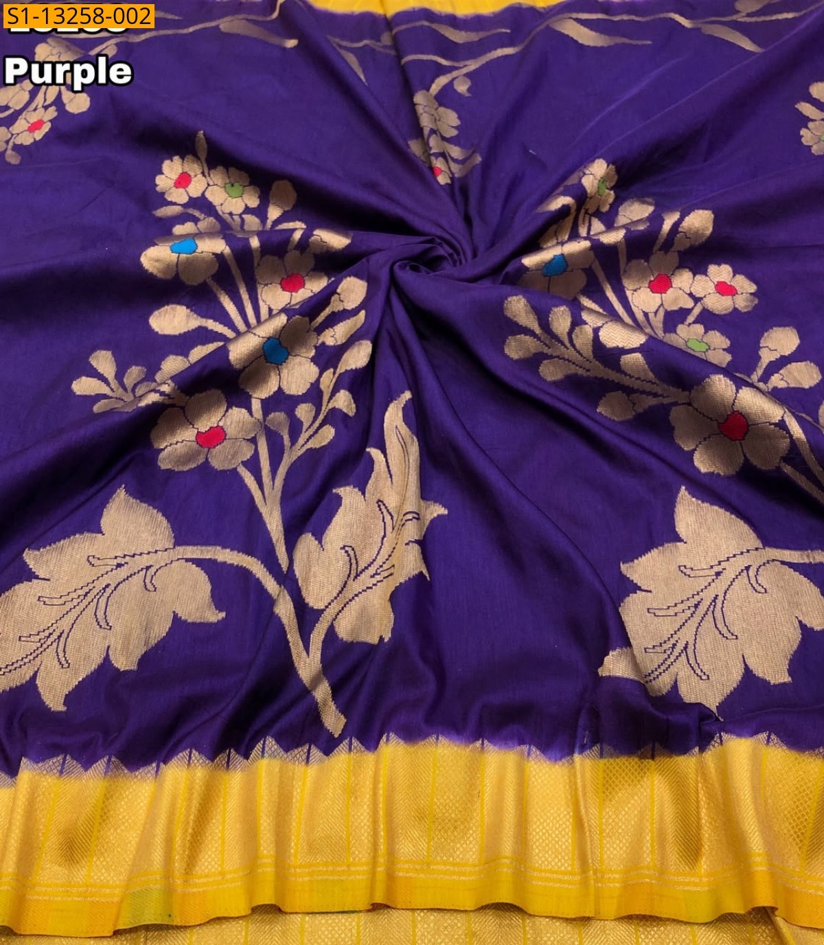Purple Fancy Banarasi Soft Dola Silk Saree
