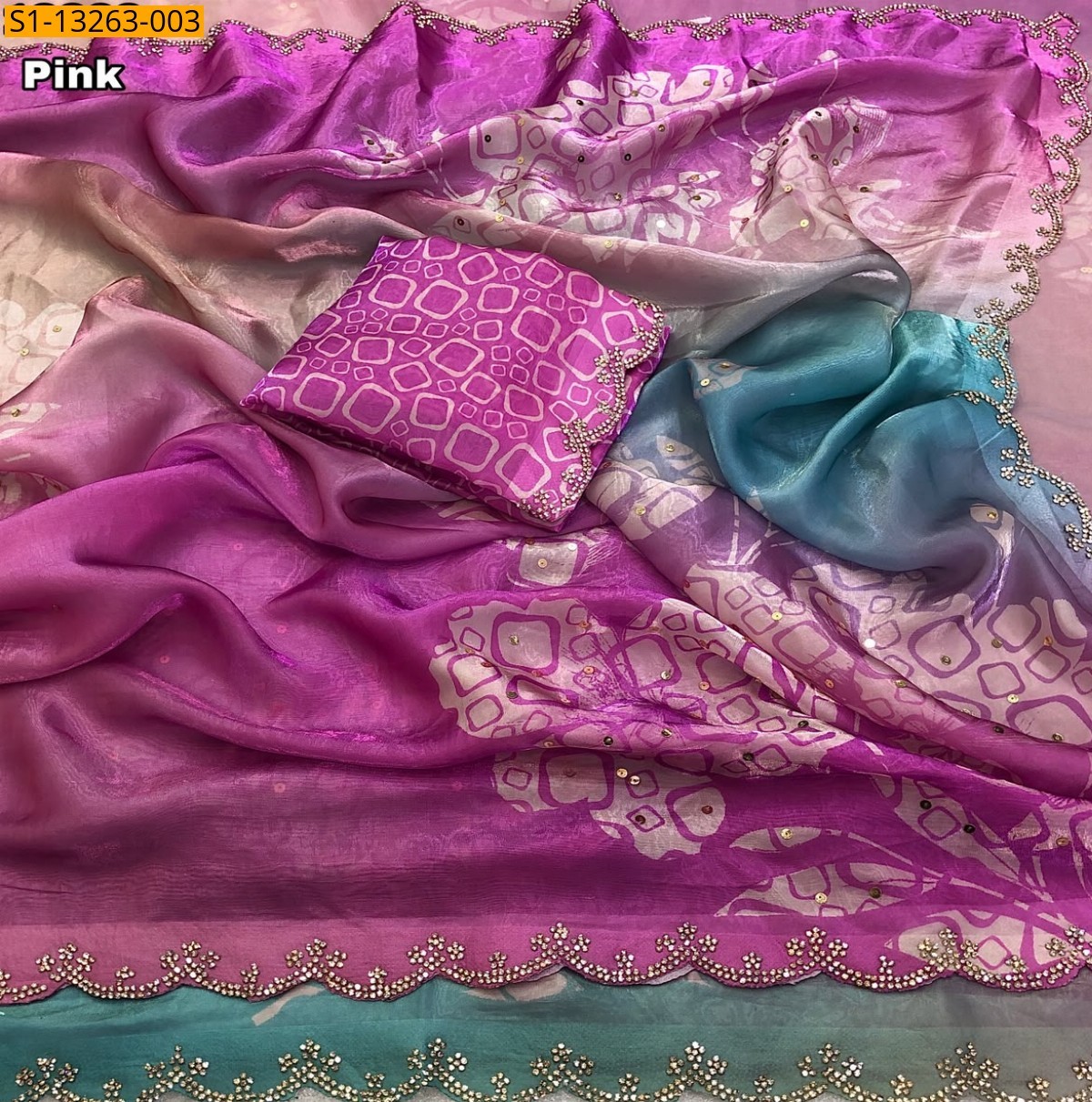 Pink Fancy Soft And Smooth Space Silk  Saree