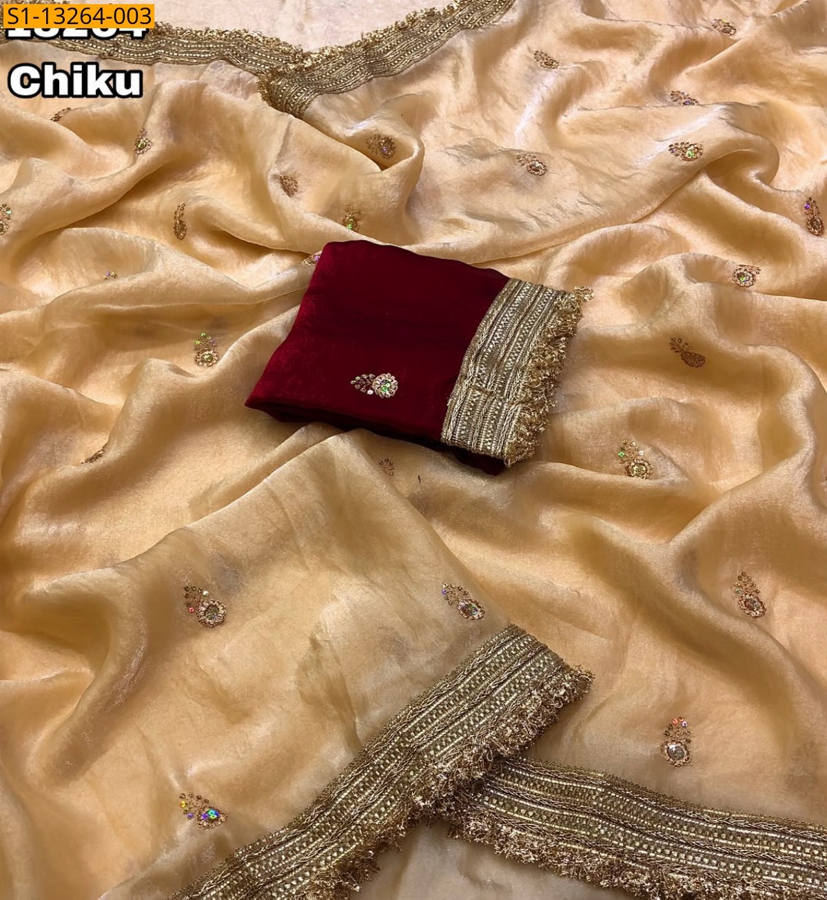 Chikku Fancy Soft and Smooth Space Silk Saree