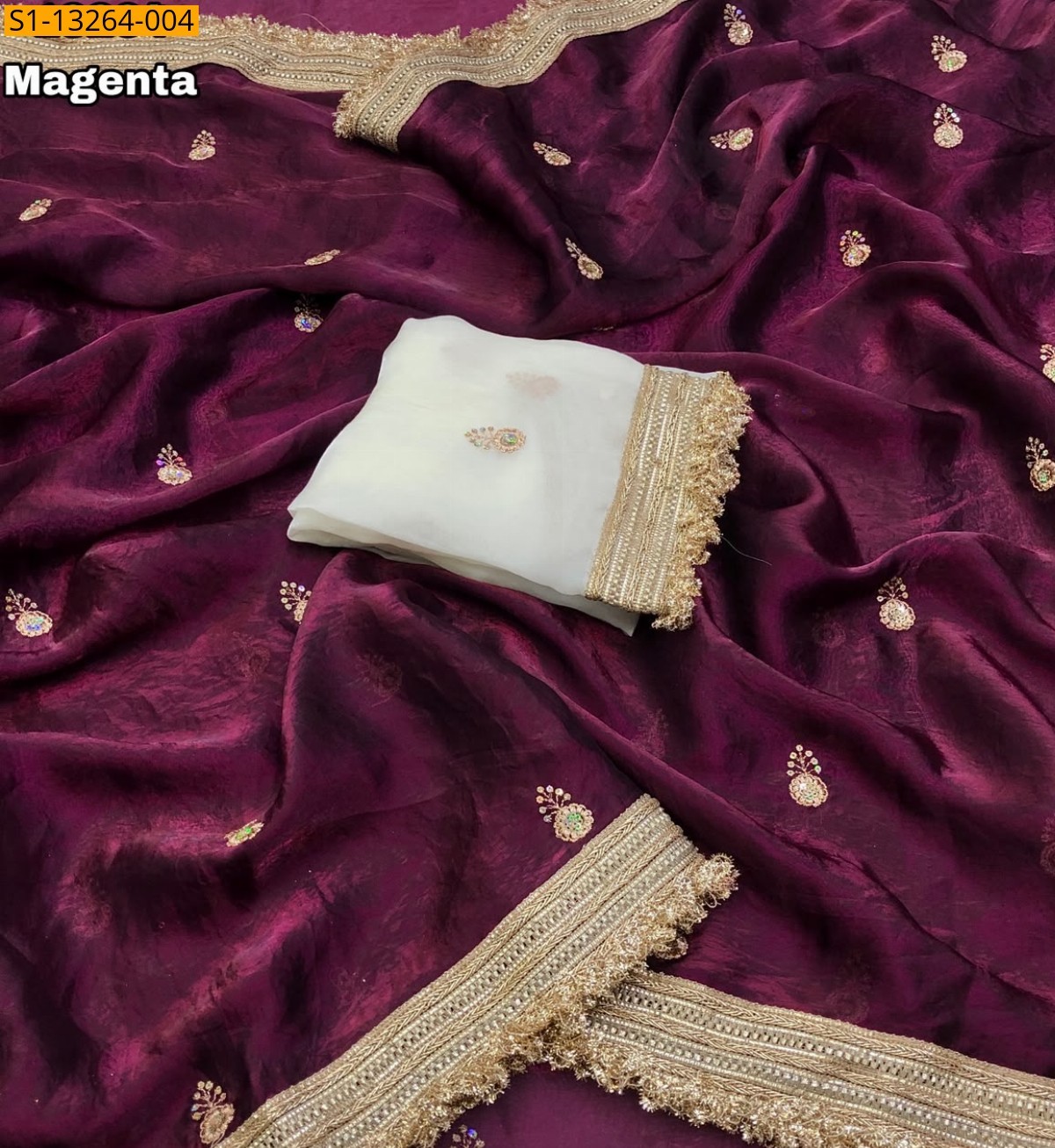 Magenta Fancy Soft and Smooth Space Silk Saree