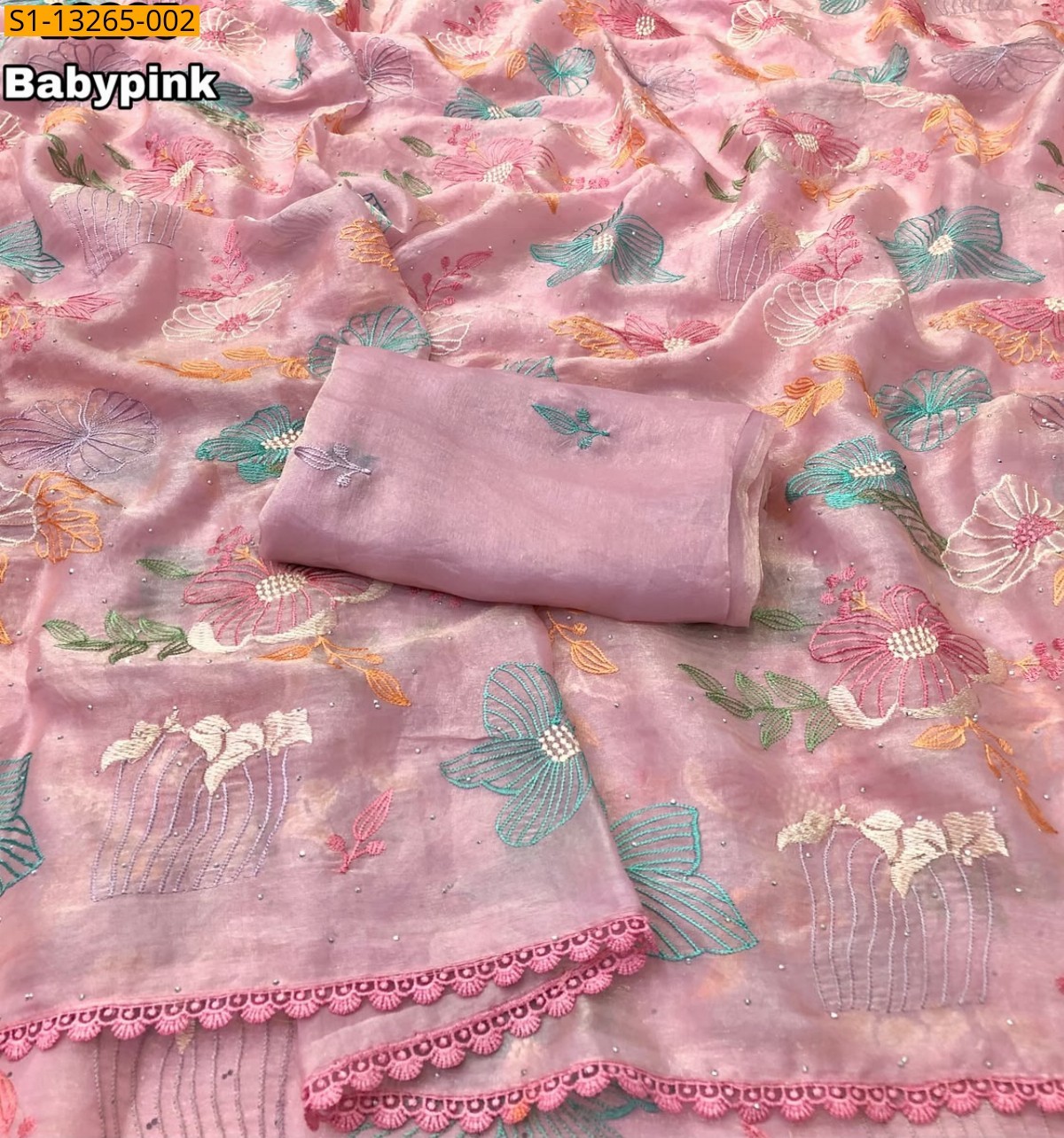 Baby Pink Fancy Soft and Smooth Space Silk Sarees
