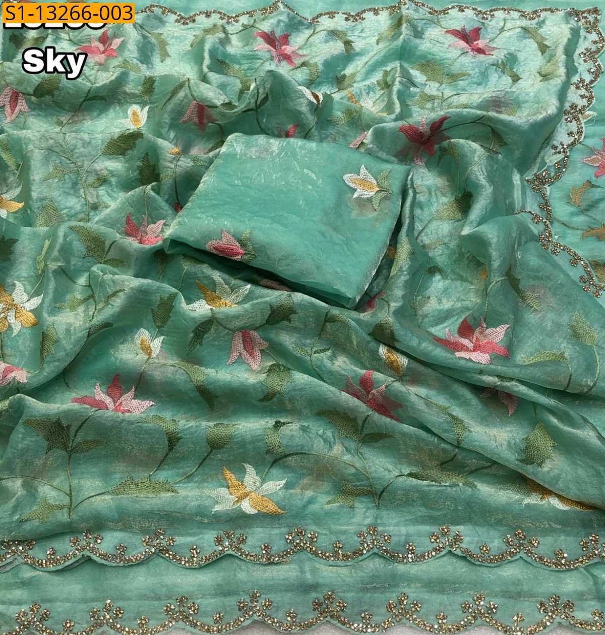 Sky Fancy Soft Space Silk Saree