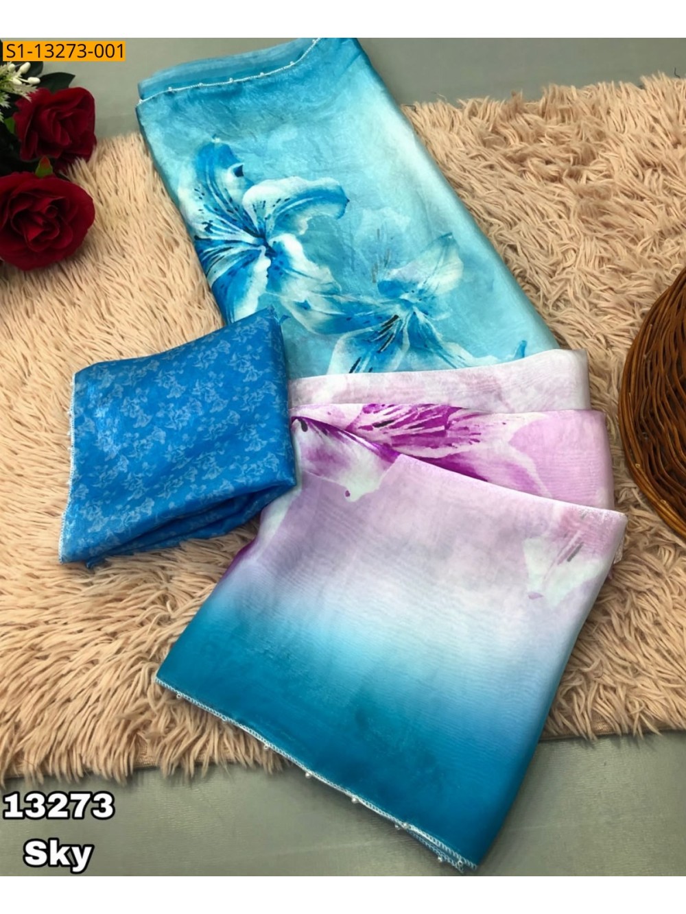 Sky Blue Fancy Soft and Smooth Space Silk Saree Sky Blue Fancy Soft and Smooth Space Silk Saree