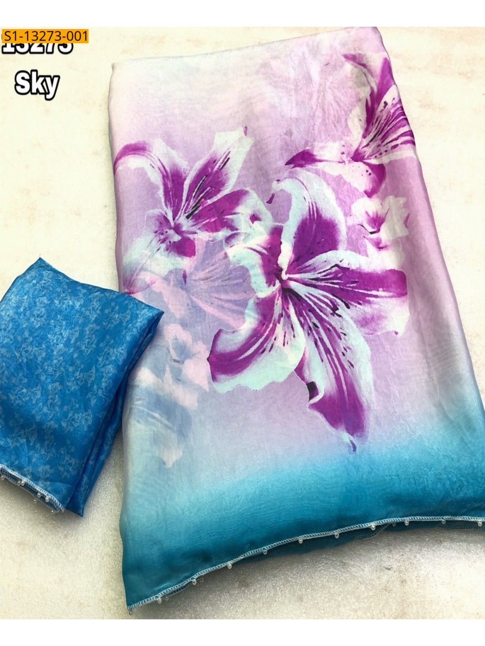 Sky Blue Fancy Soft and Smooth Space Silk Saree Sky Blue Fancy Soft and Smooth Space Silk Saree