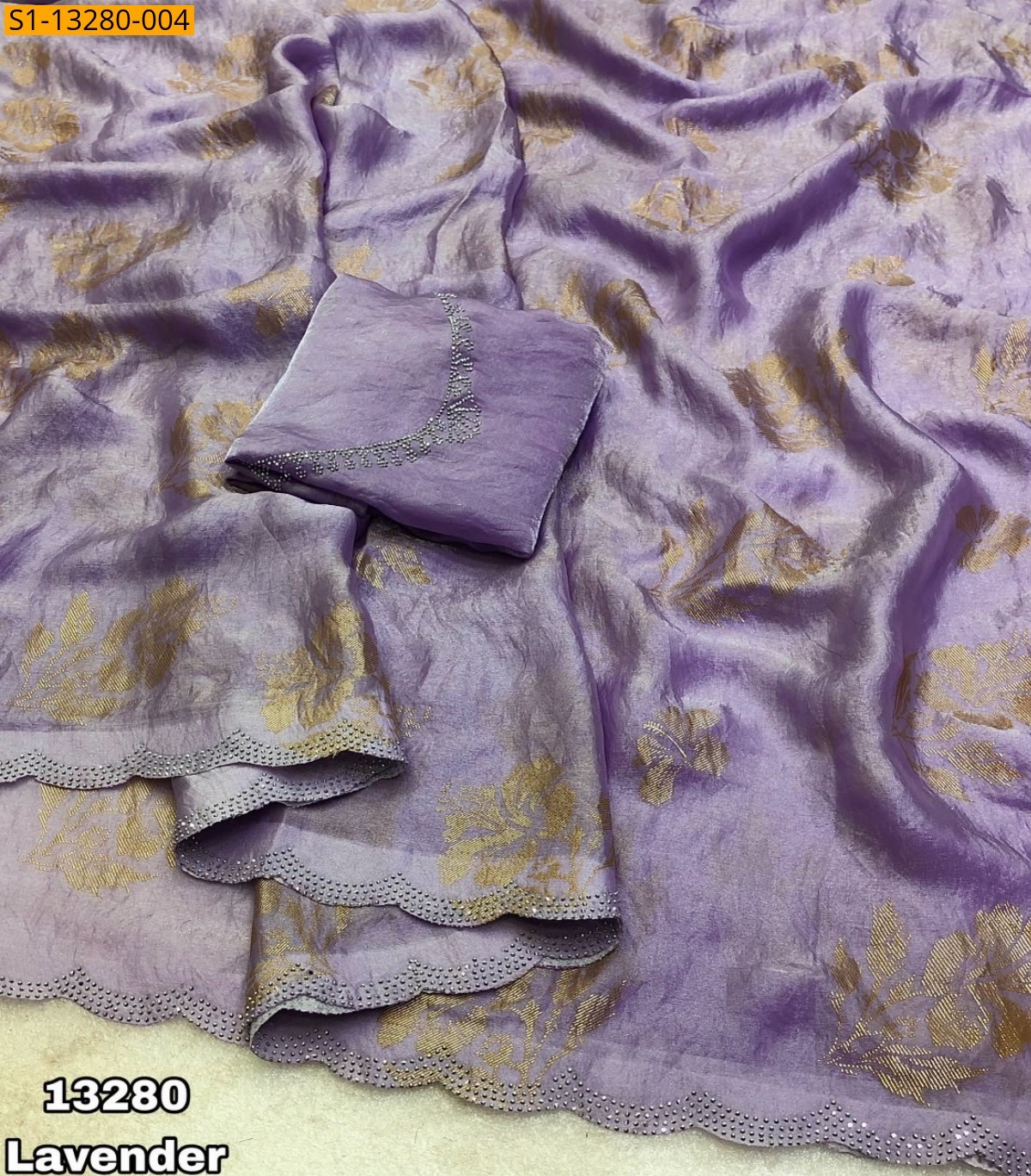 Lavender Fancy Space Silk Saree