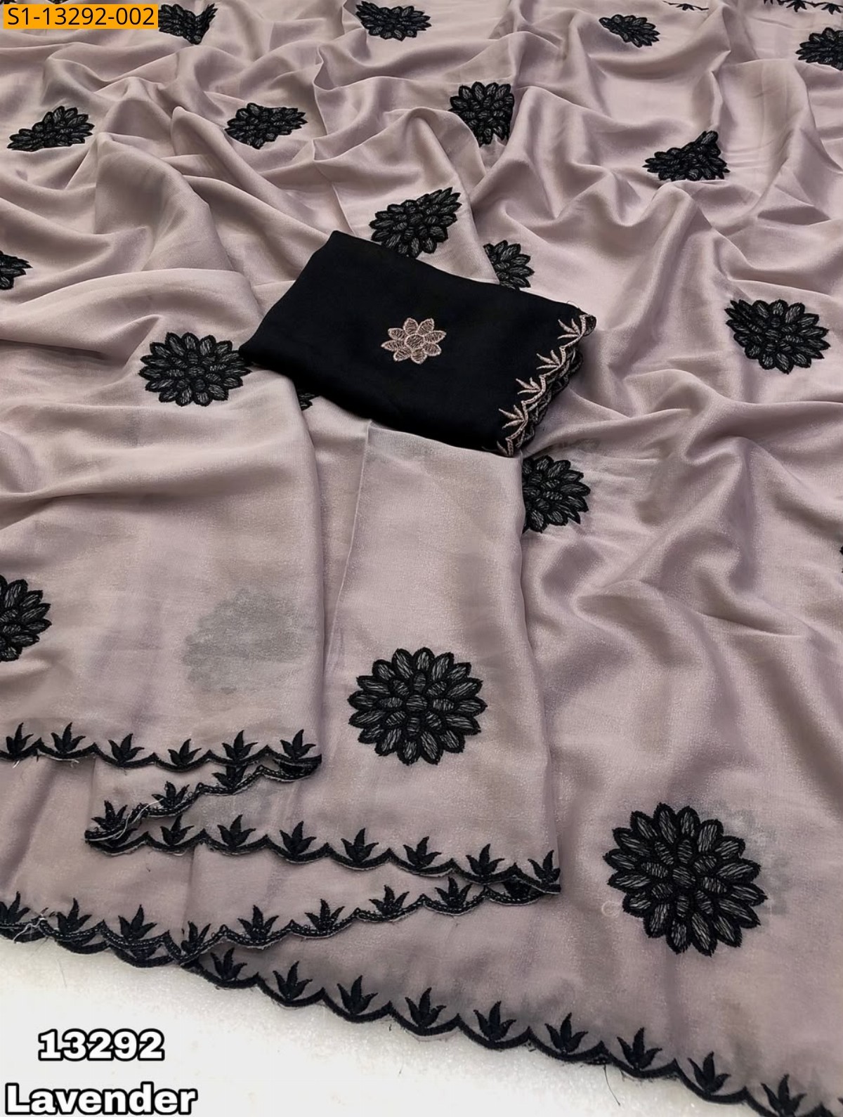 Lavender Fancy Star Georgette Saree
