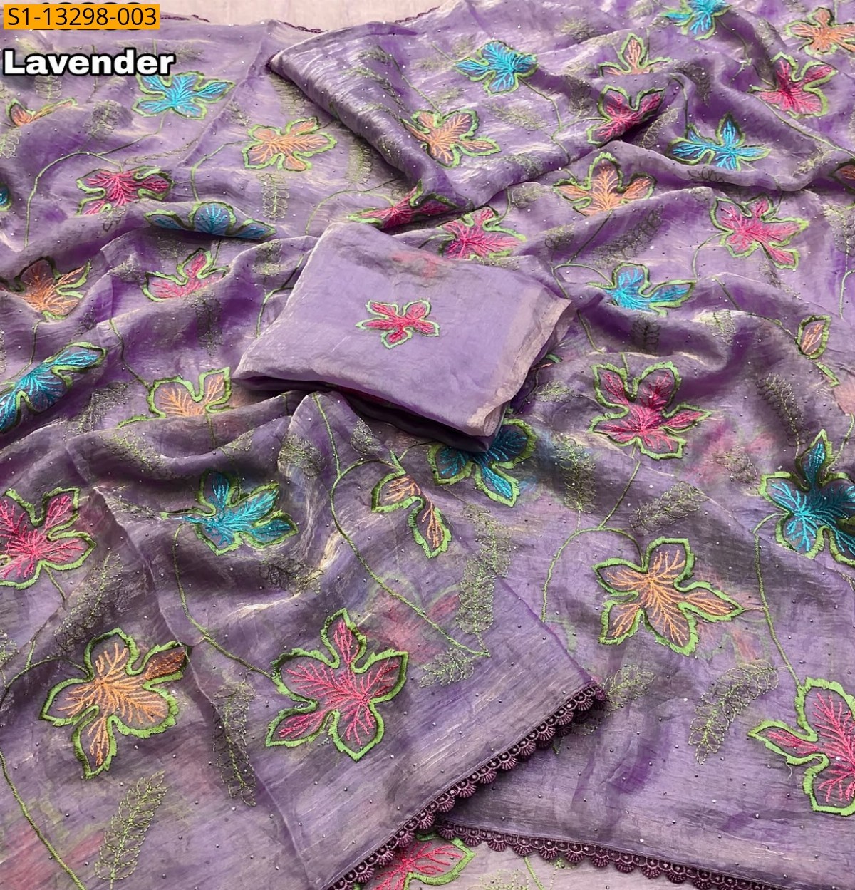 Lavender Fancy Space Silk Saree