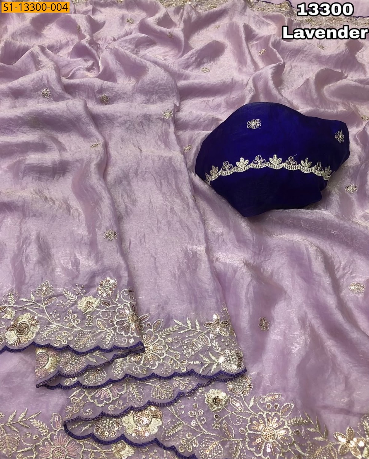 Lavender Fancy Space Silk Saree