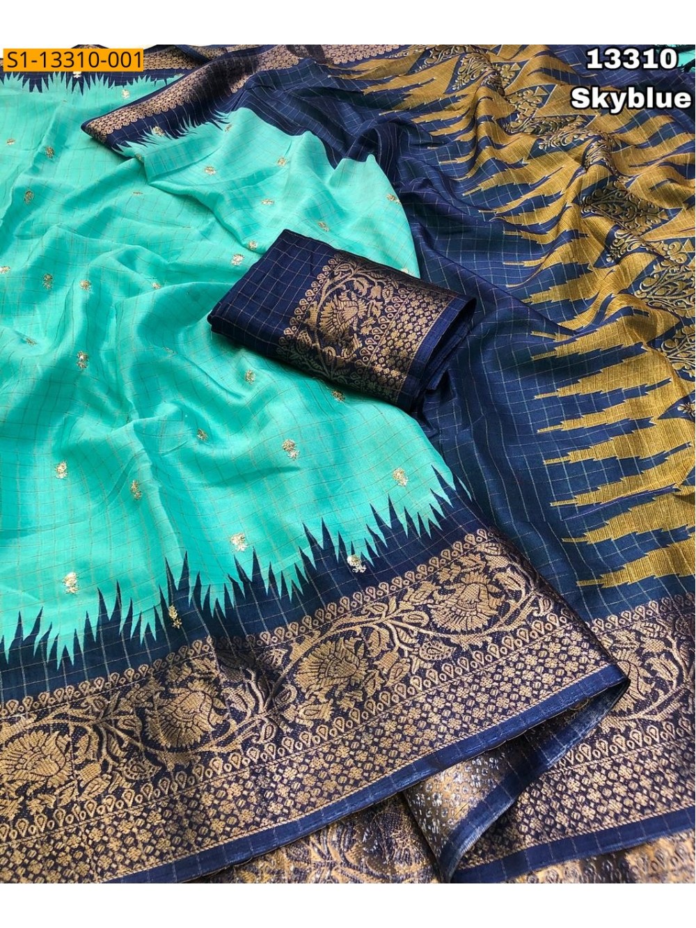 Fancy Dola Checks Printed Saree