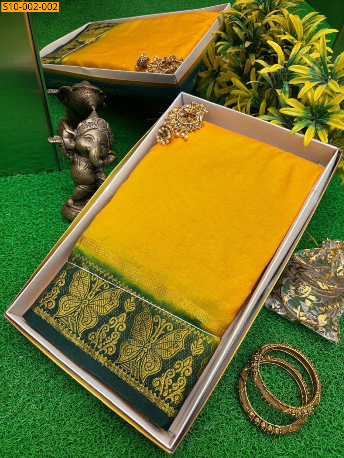 Yellow Fancy Poonam Silk Sarees