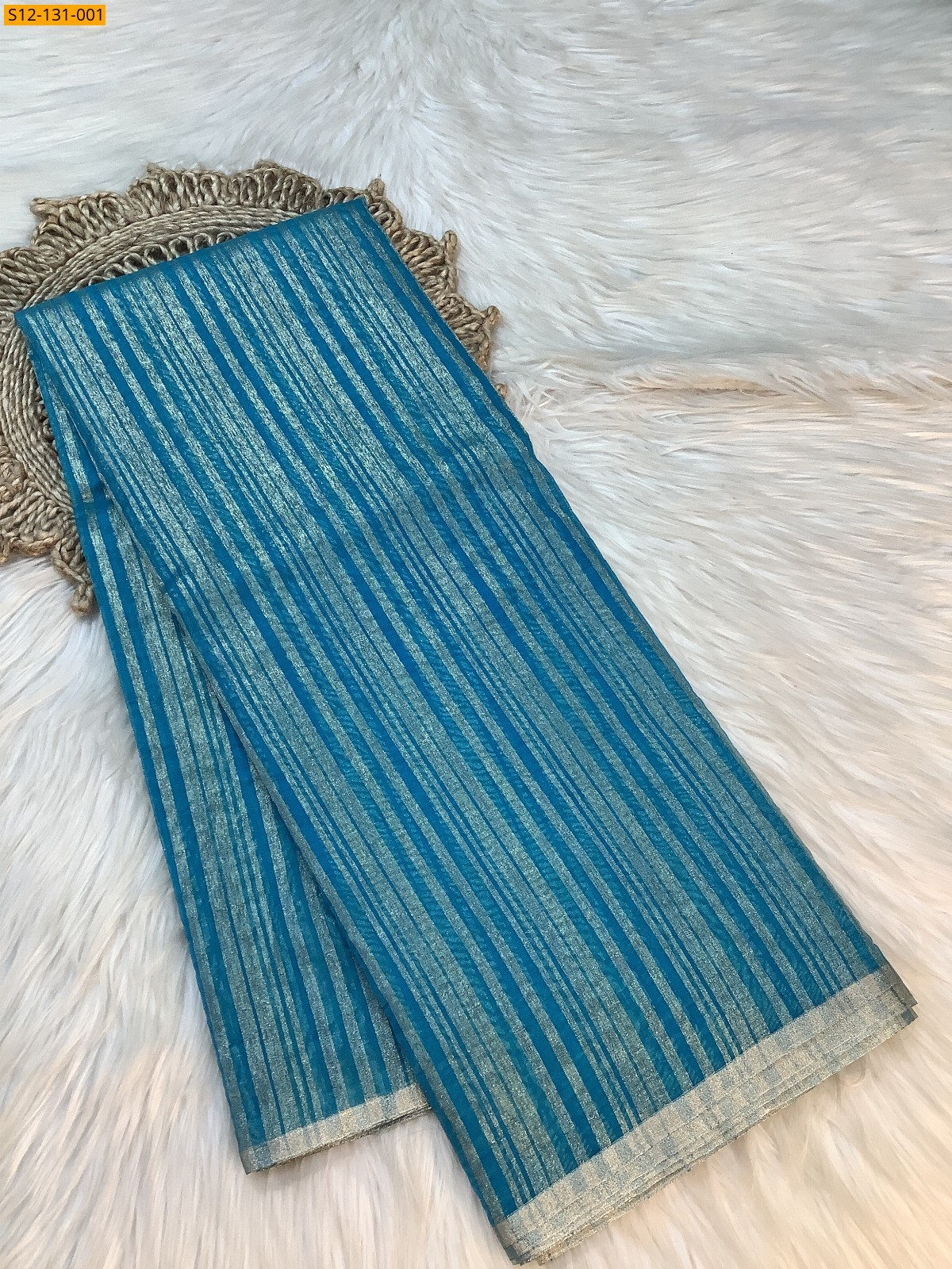 Blue Banarasi daibal tissue sarees