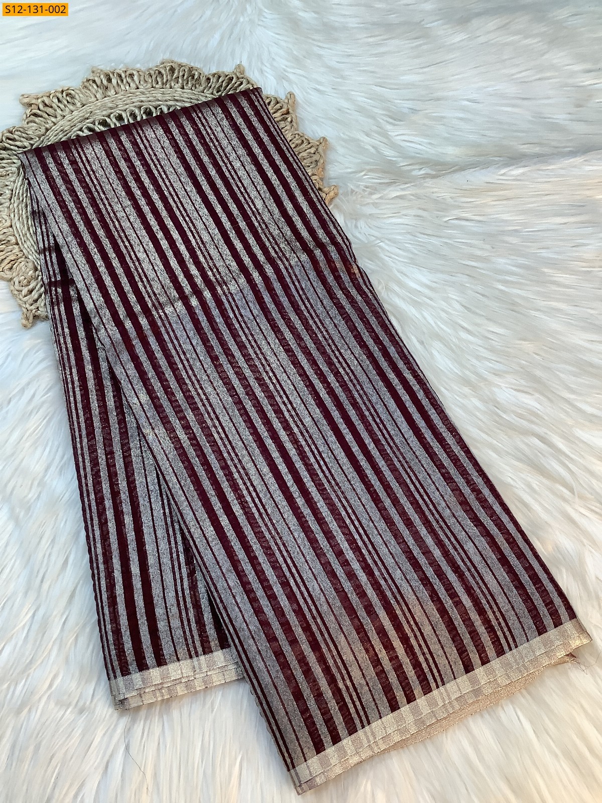 Maroon Banarasi daibal tissue sarees