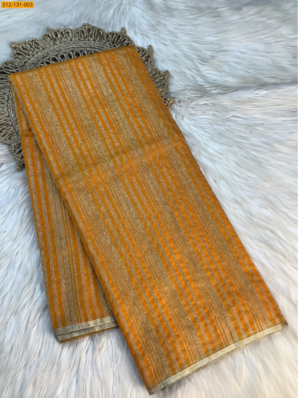 Yellow Banarasi daibal tissue sarees Yellow Banarasi daibal tissue sarees
