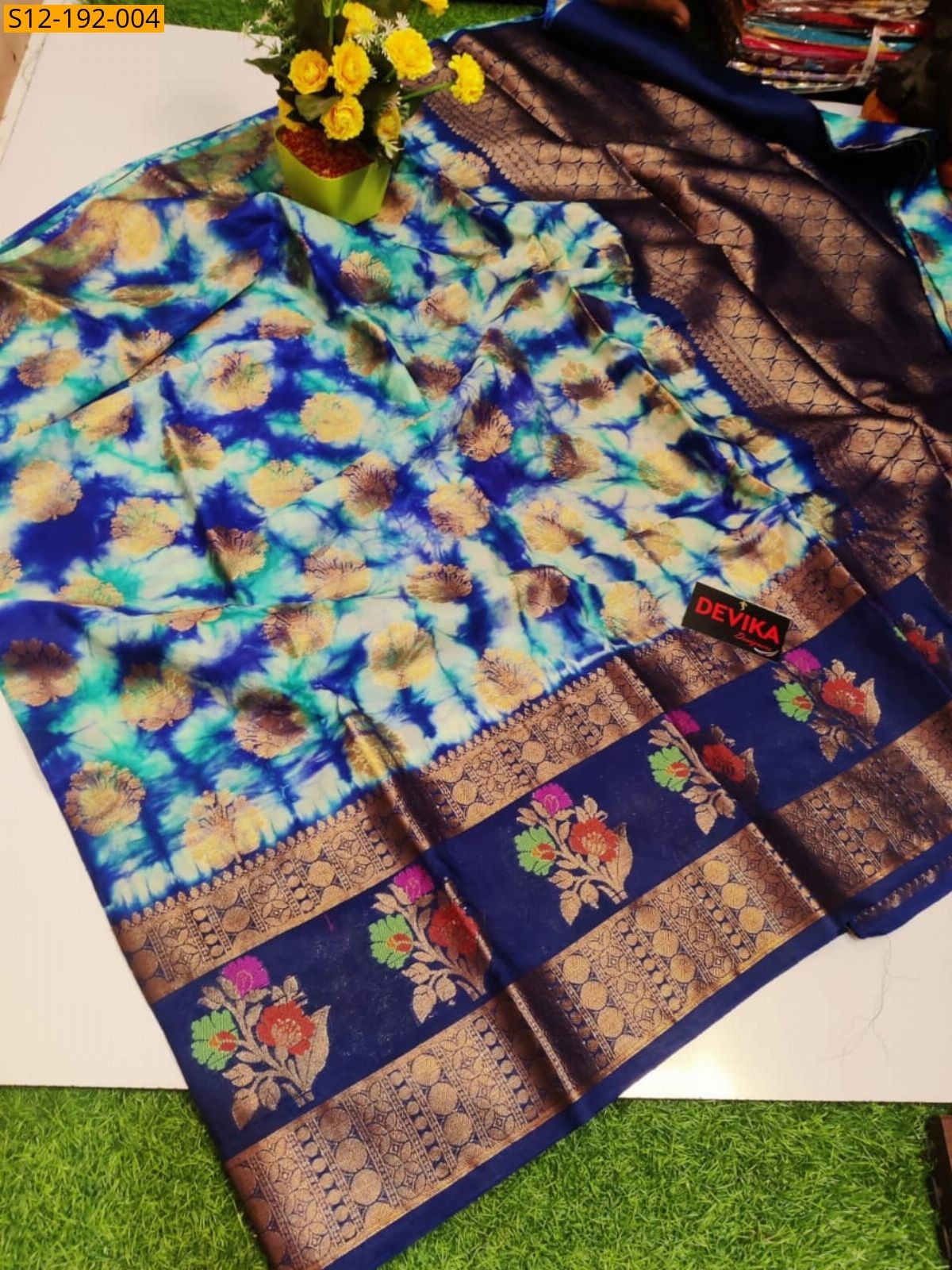 Blue Banarasi daibal warm soft silk Sarees