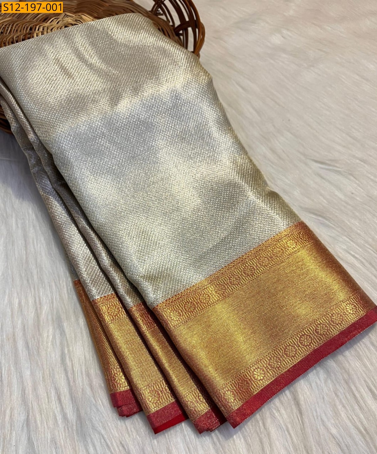 Silver Banarasi soft silk Sarees