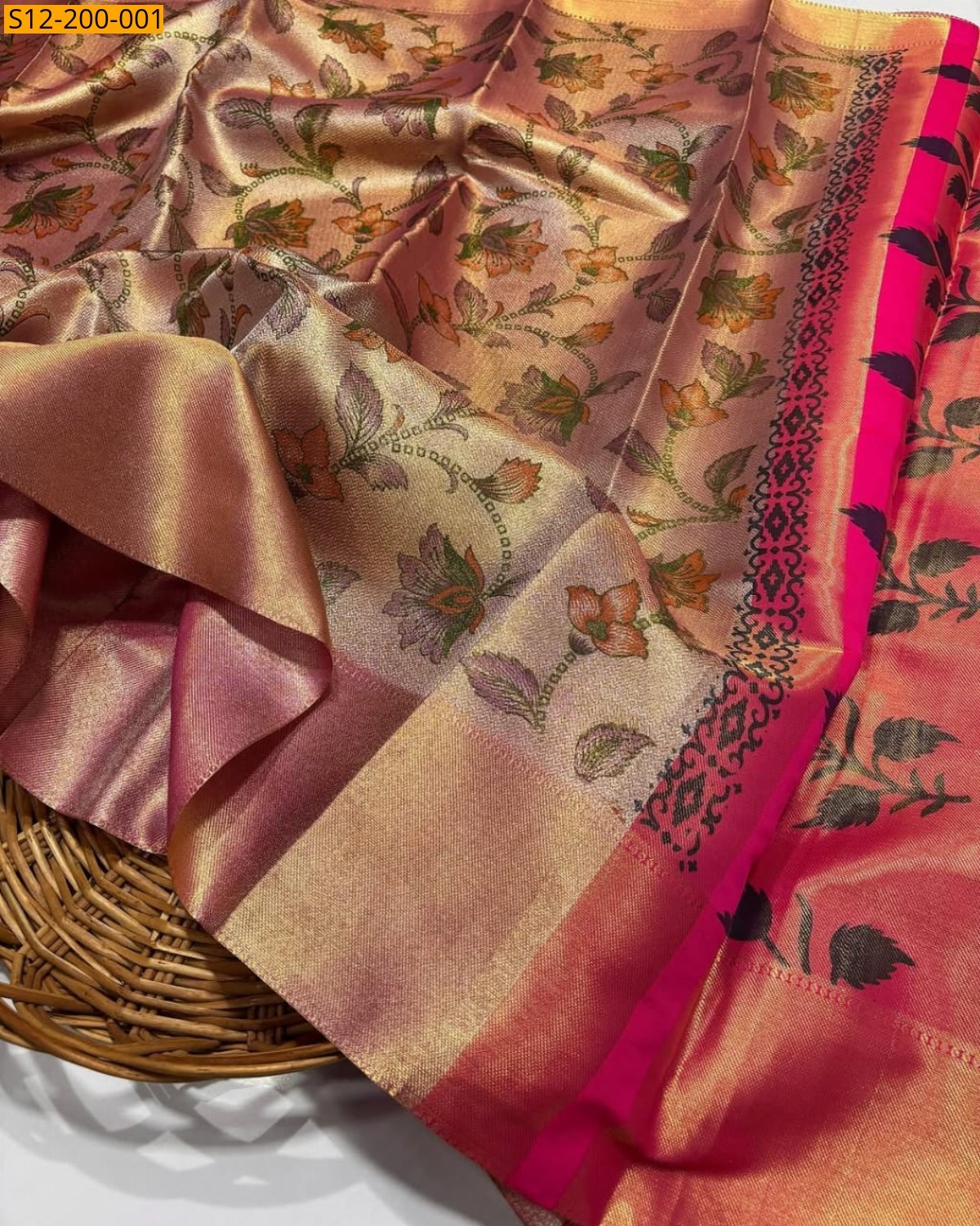 Golden  Banarasi tissue soft silk Sarees 