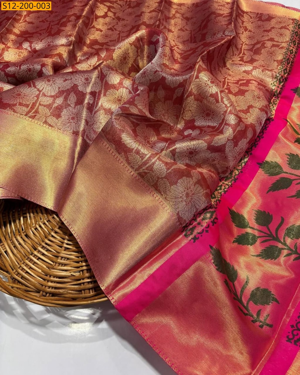 Golden  Banarasi tissue soft silk Sarees 