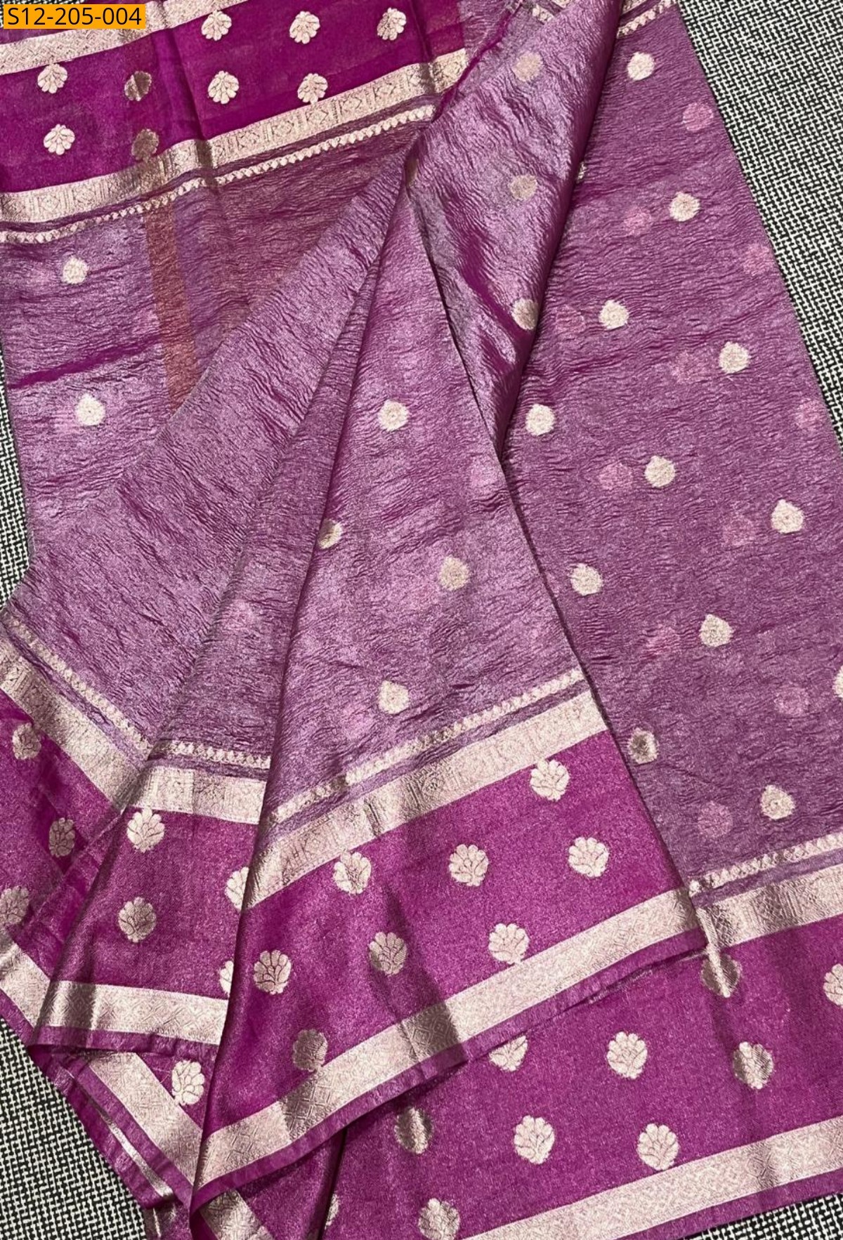 Magenta Banarasi tissue silk sarees