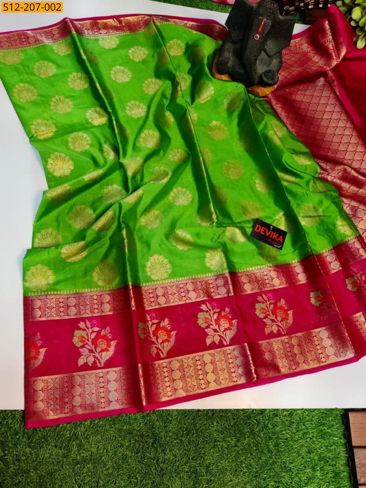 Green Banarasi soft  silk Sarees