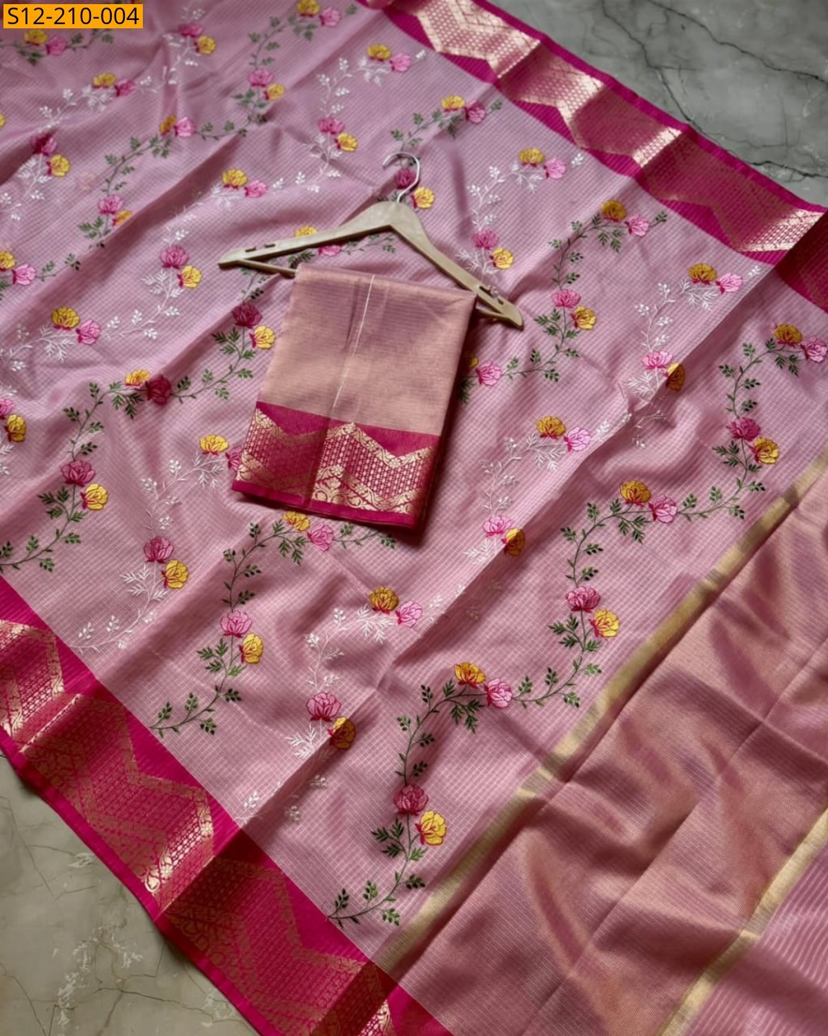 Pink Banarasi soft silk sarees