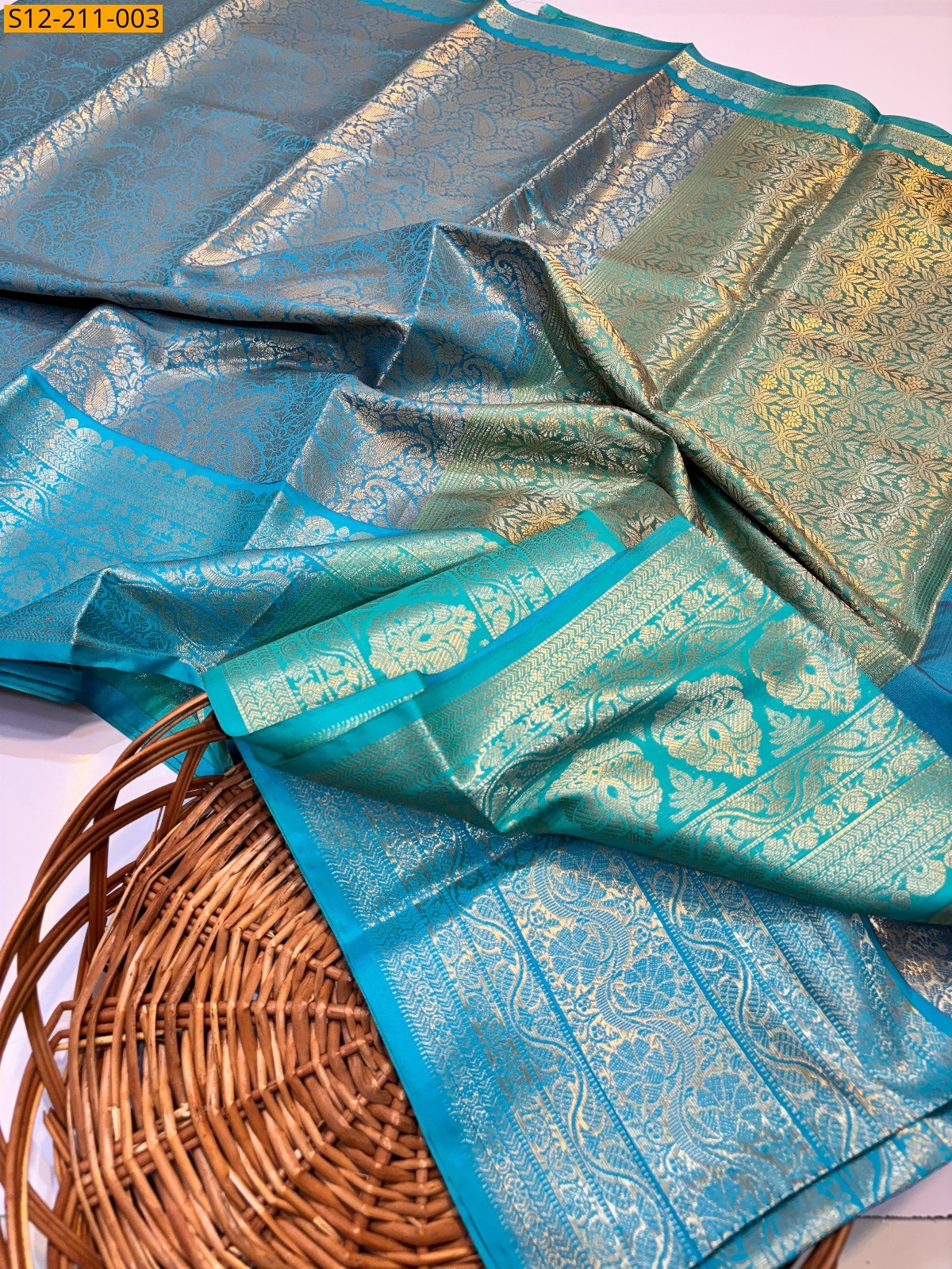 Ramar Green Banarasi soft tissue silk Sarees