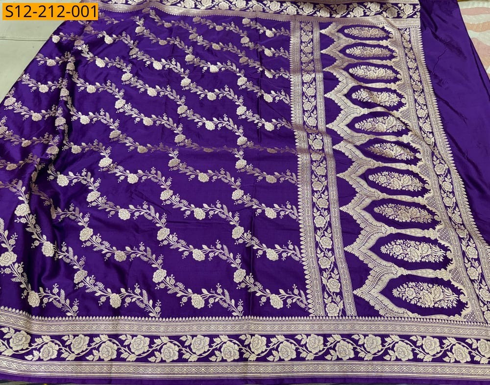 Violet Katan mashru soft silk sarees