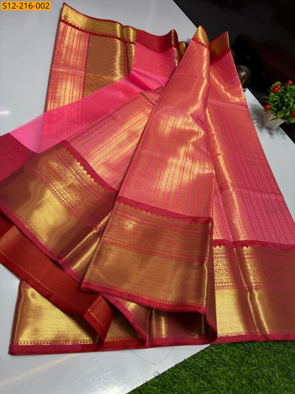 Pink Banarasi tissue soft silk Sarees