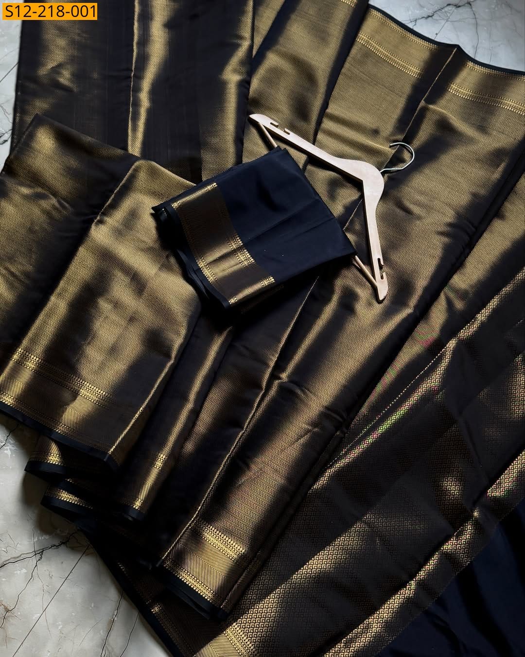 Black Banarasi tissue soft silk Sarees