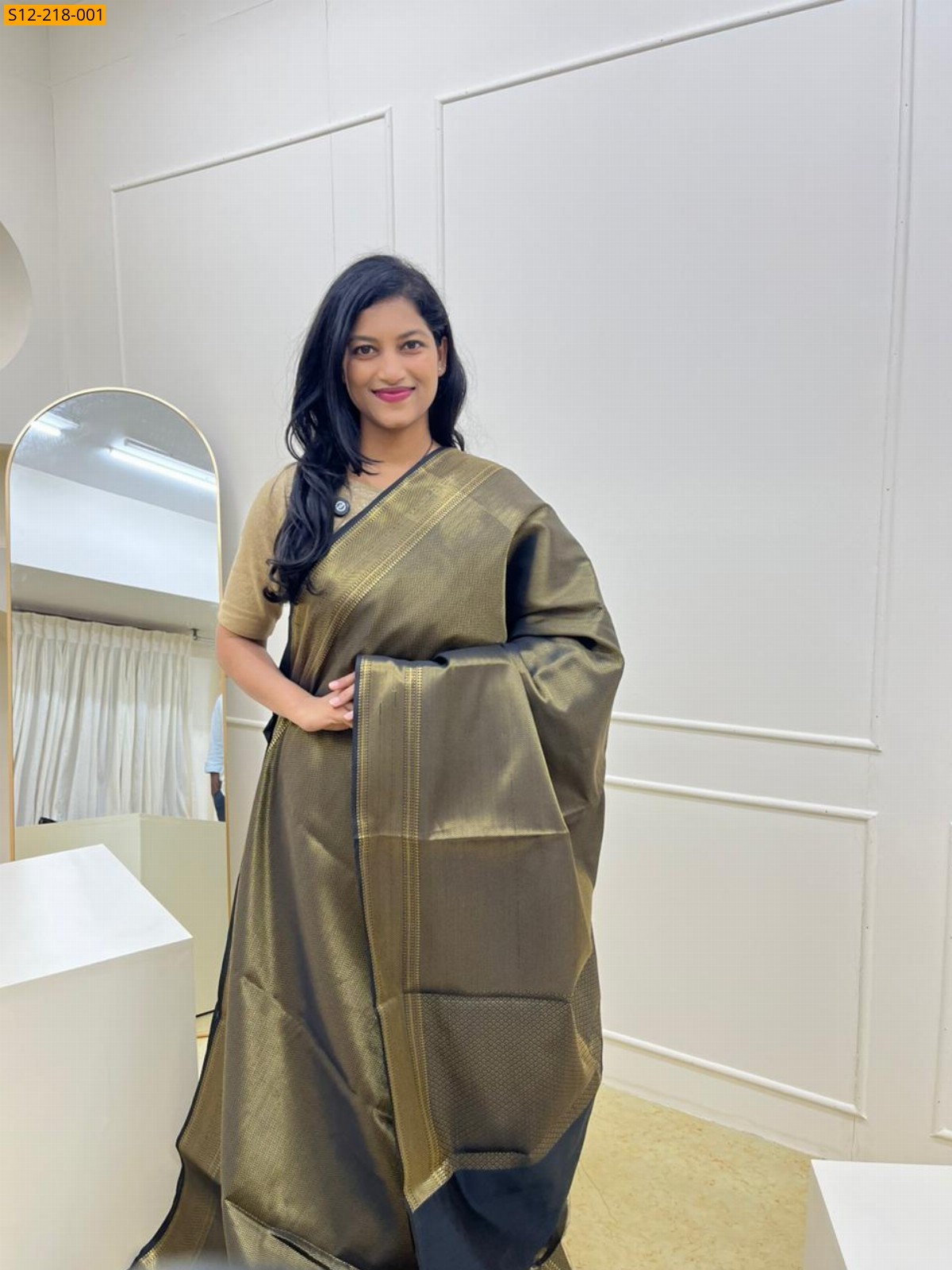 Black Banarasi tissue soft silk Sarees