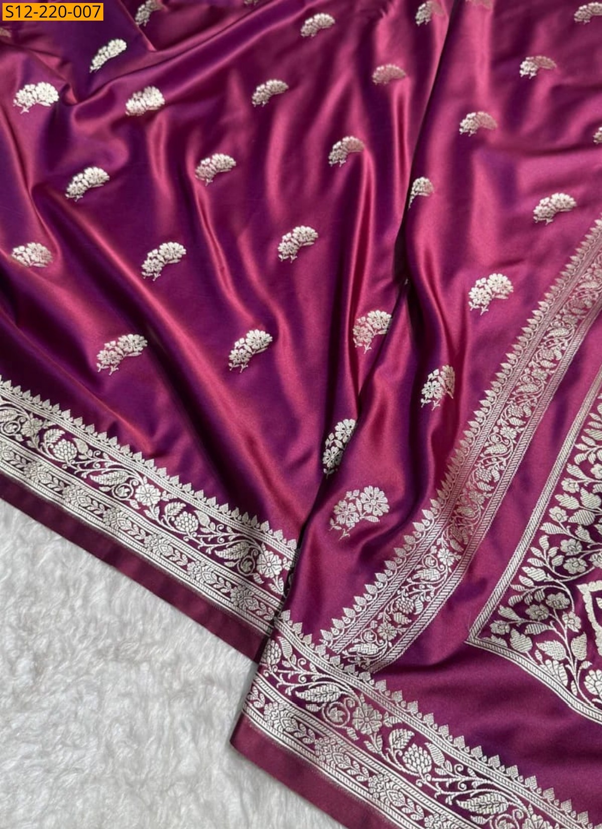 Purple  Banarasi mashru soft silk Sarees