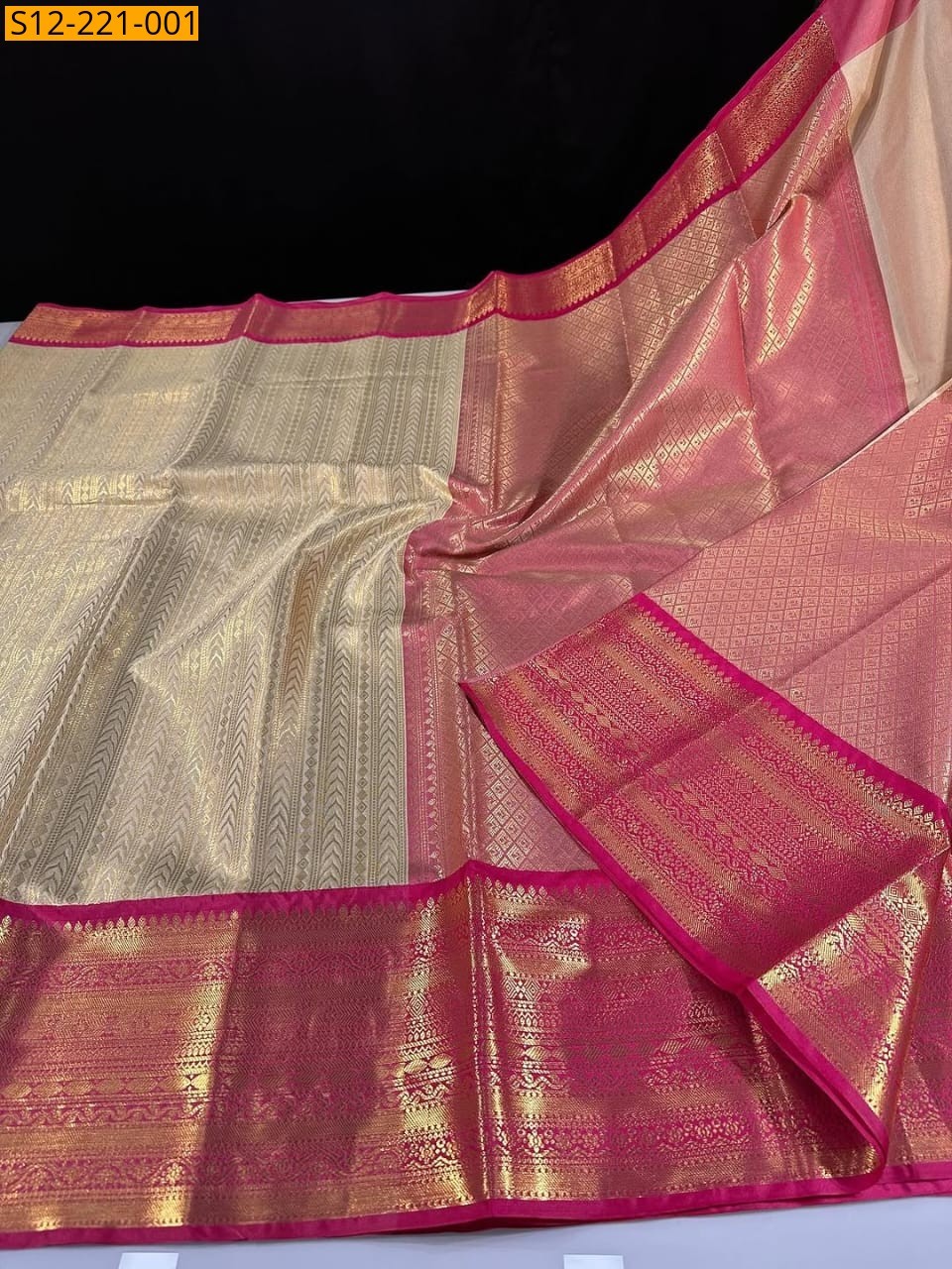 Half white Banarasi tissue soft silk Sarees