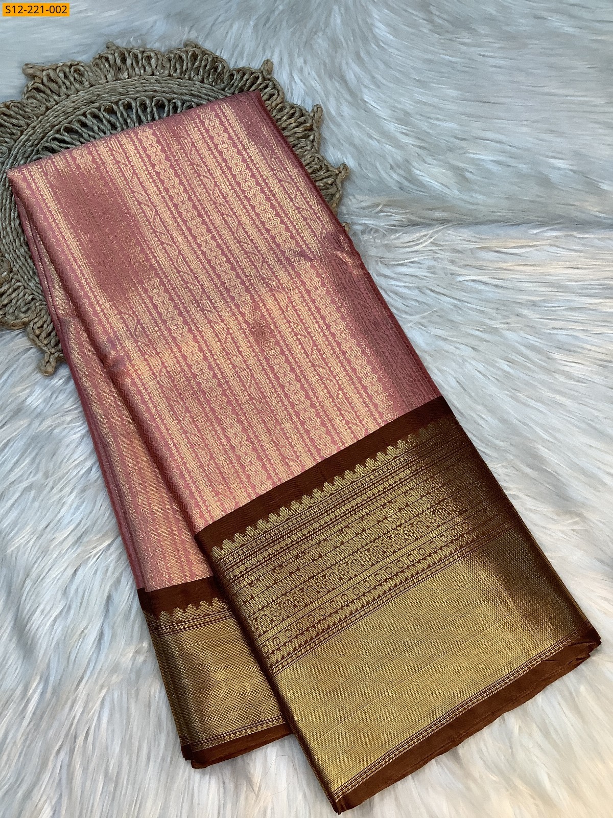 Pink Banarasi semi katan soft silk saree