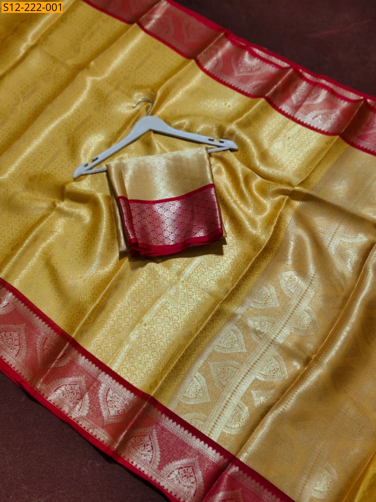 Yellow Banarasi tissue soft silk Sarees