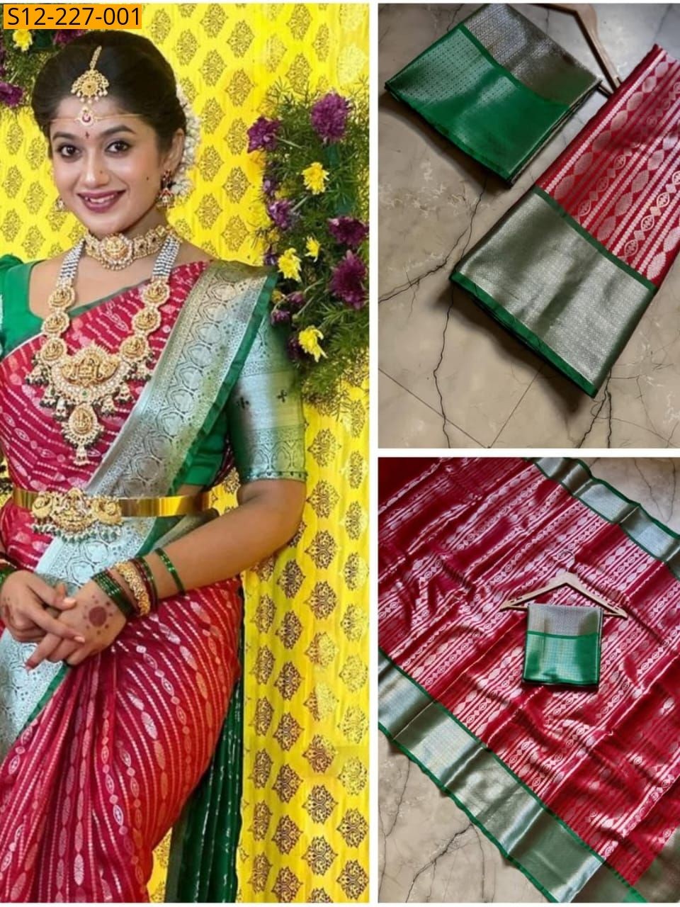 Red Banarasi tissue soft silk Sarees