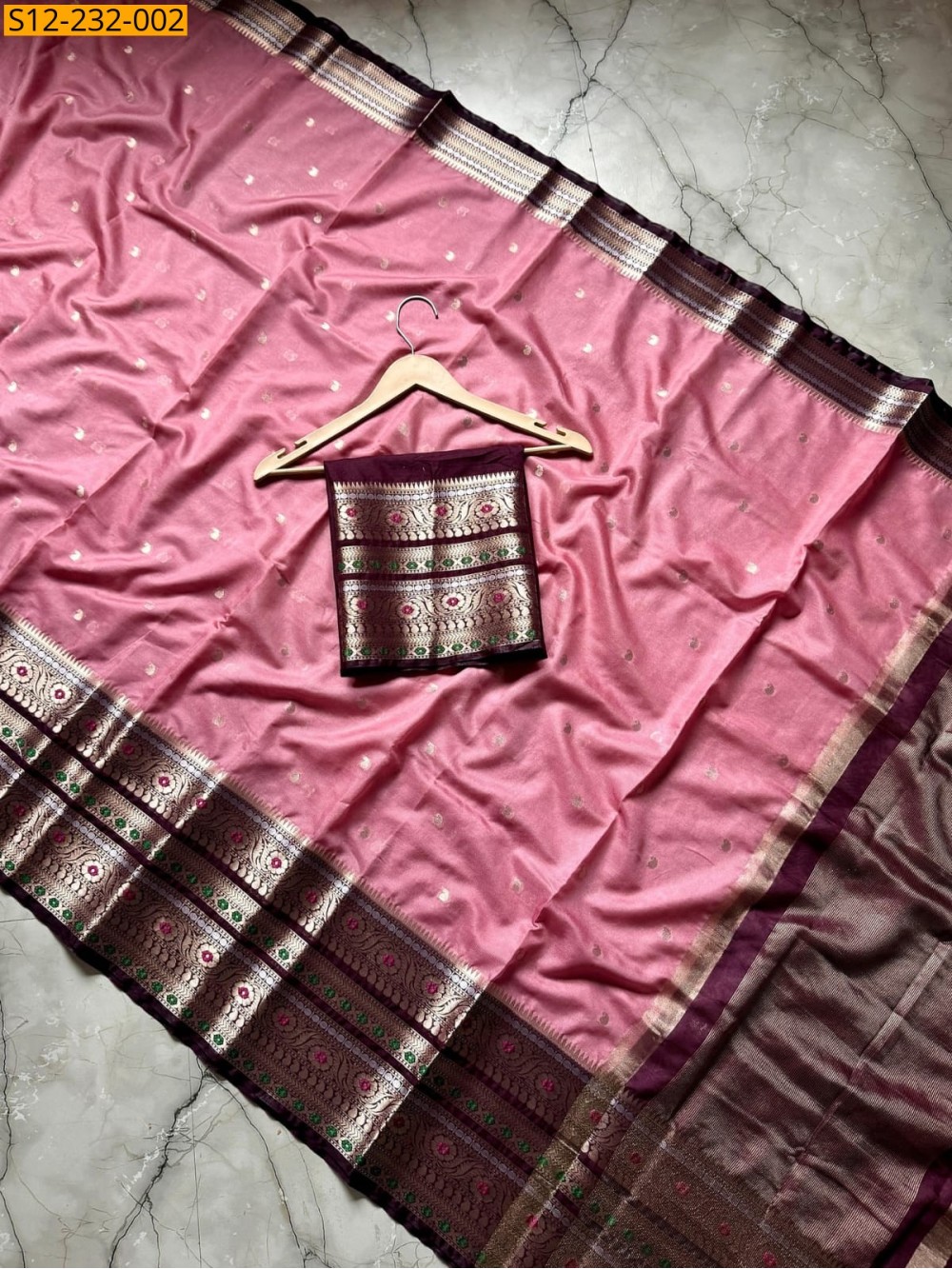 Banarsi daibal semi georgette soft silk Saree