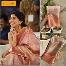 Peach Banarasi tissue silk sarees 