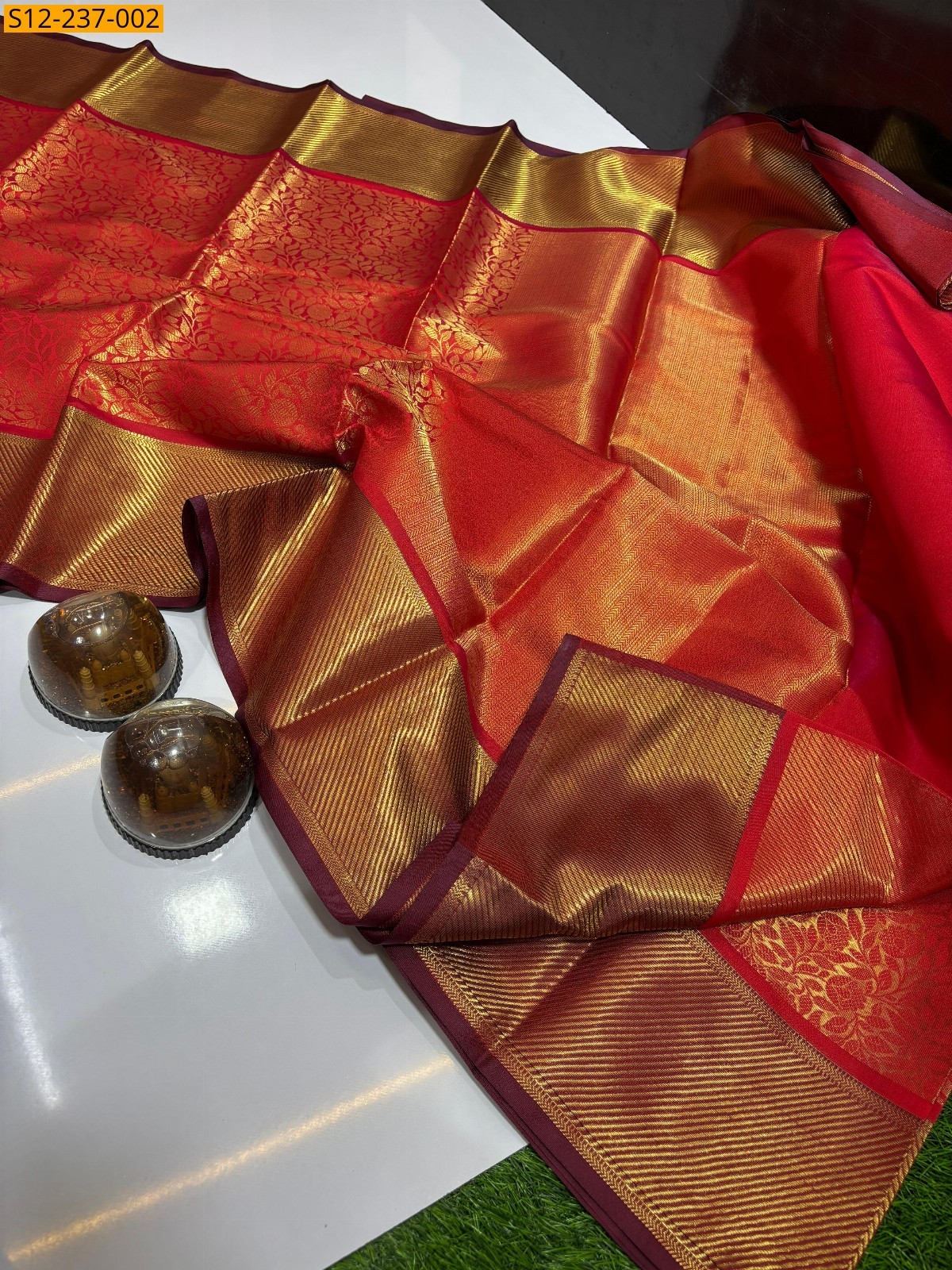 Red Banarasi tissue soft silk Sarees
