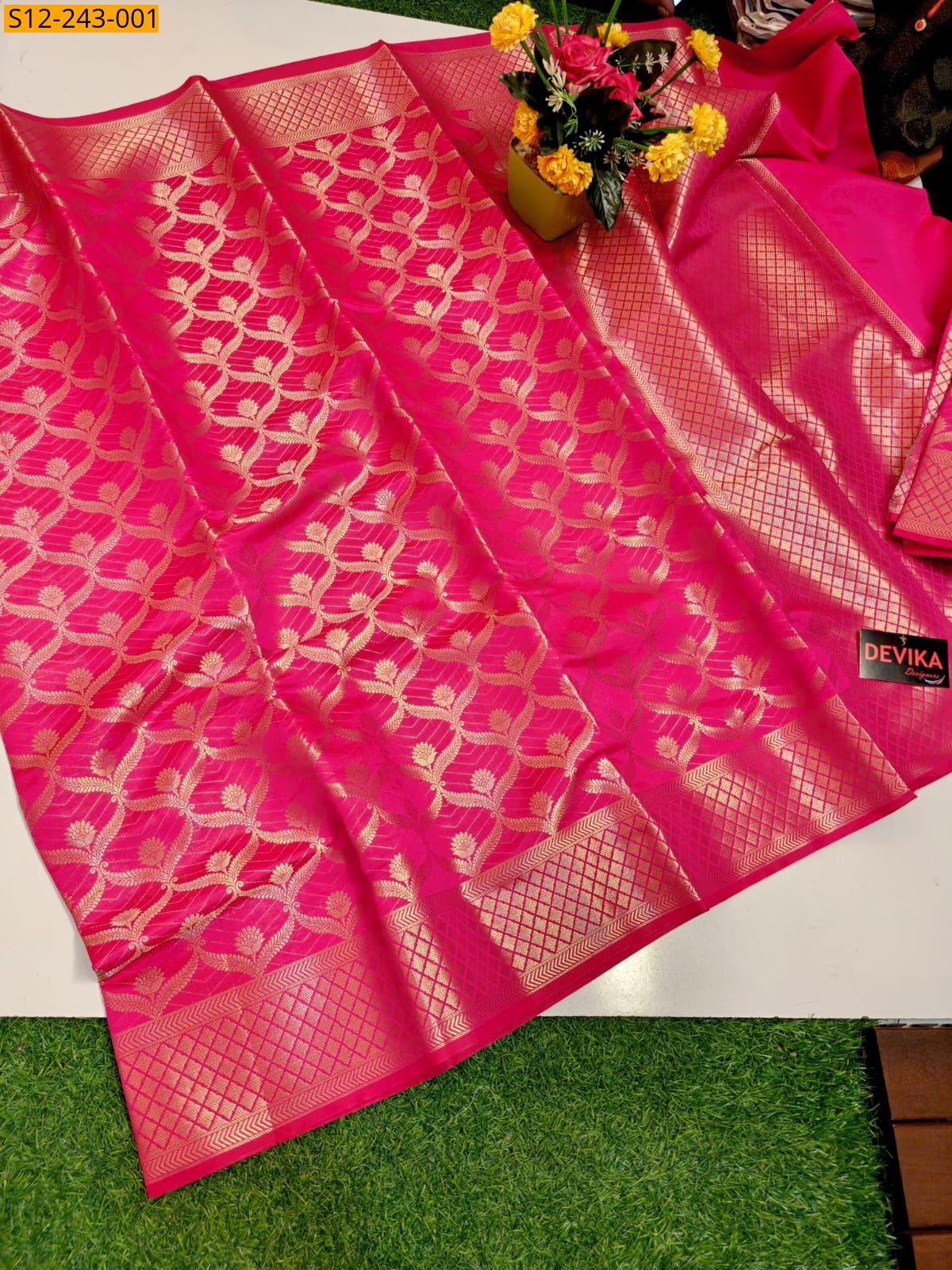 Peach Banarasi tissue soft silk Sarees