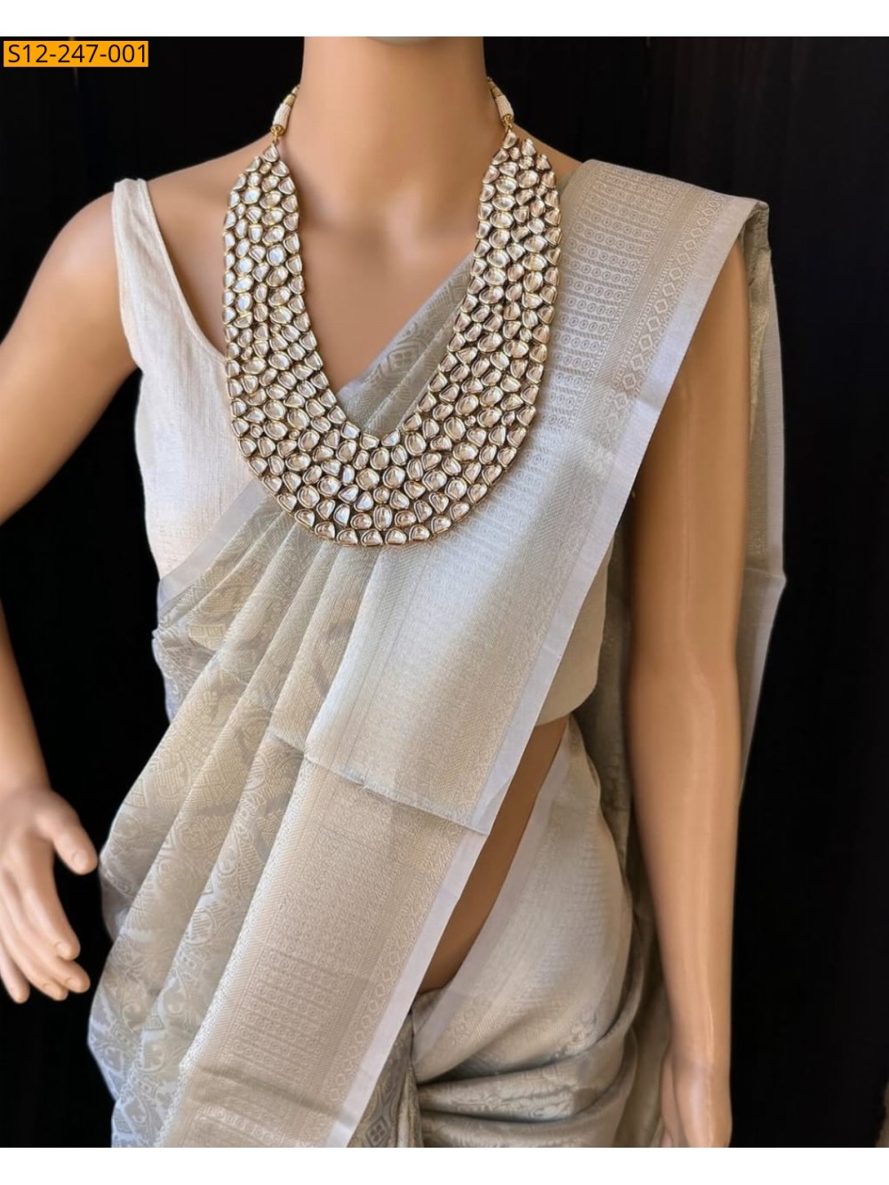 Silver Banarsi tissue soft silk Saree Silver Banarsi tissue soft silk Saree