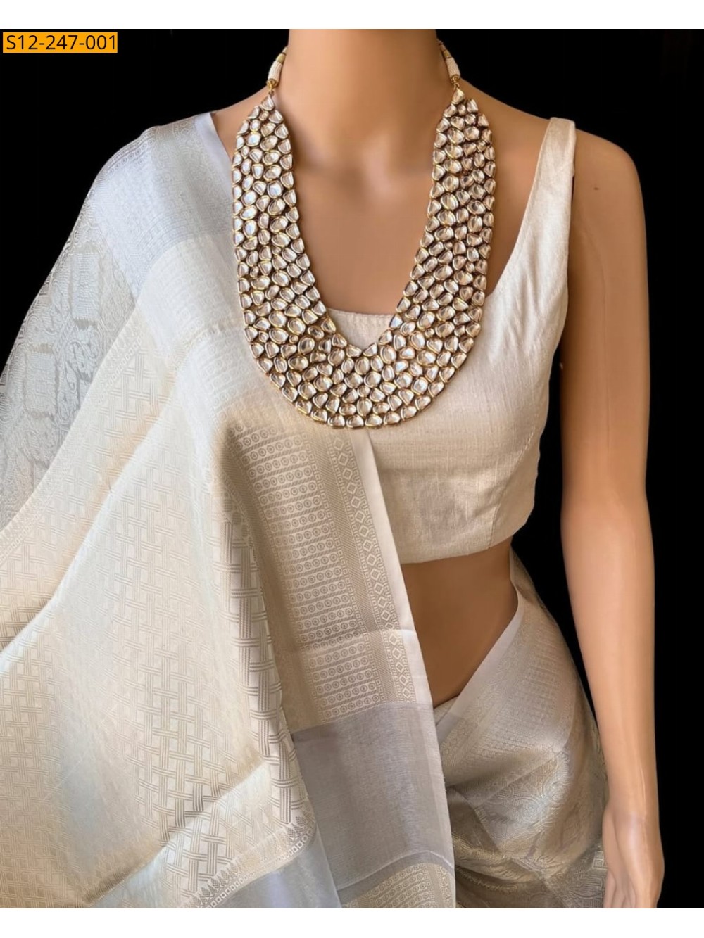 Silver Banarsi tissue soft silk Saree Silver Banarsi tissue soft silk Saree