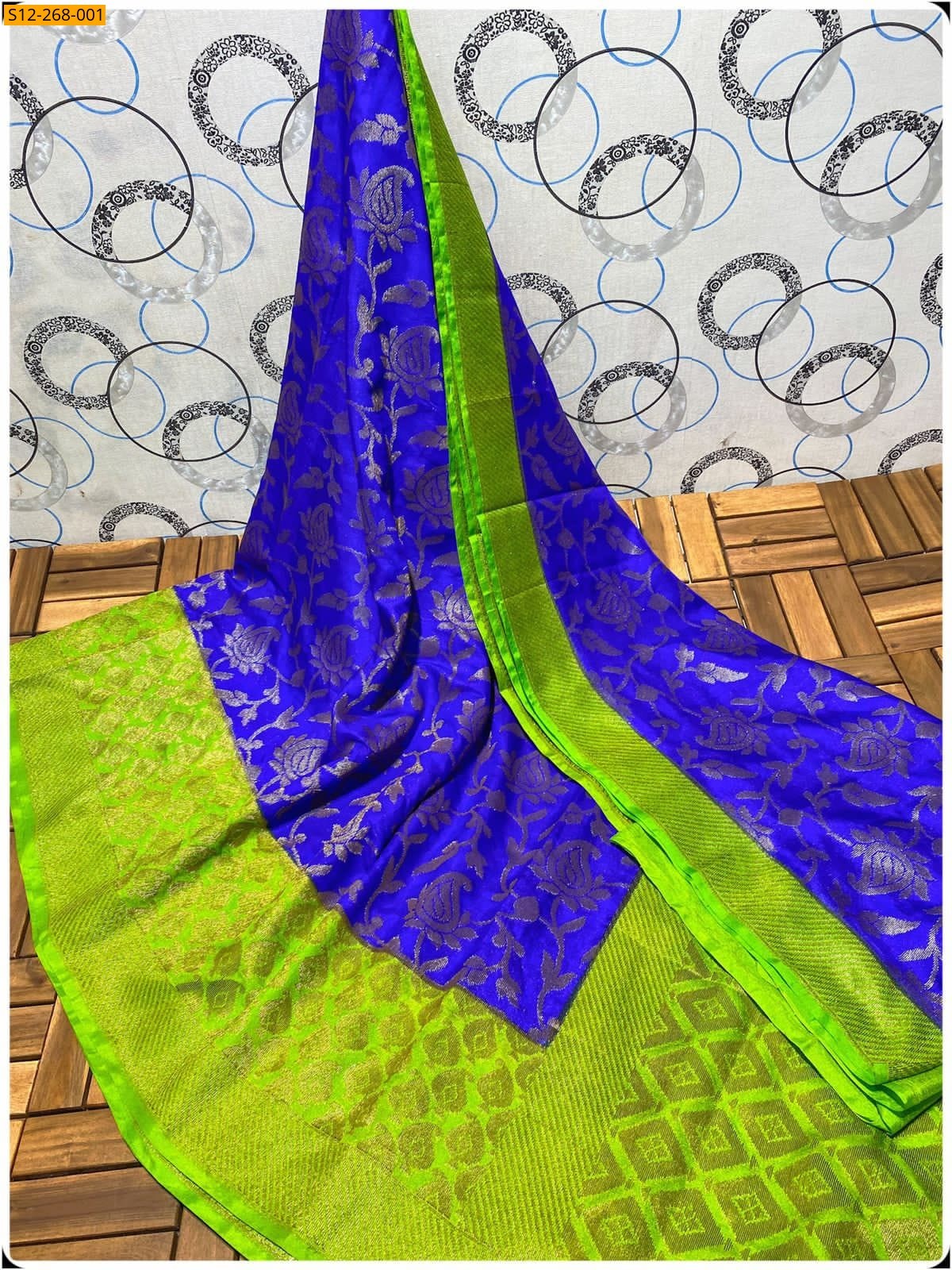 Blue Banarasi  semi dupion soft silk Saree