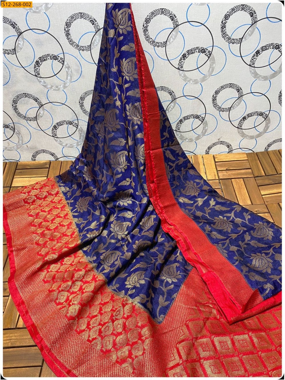 Navy Banarasi  semi dupion soft silk Saree Navy Banarasi  semi dupion soft silk Saree