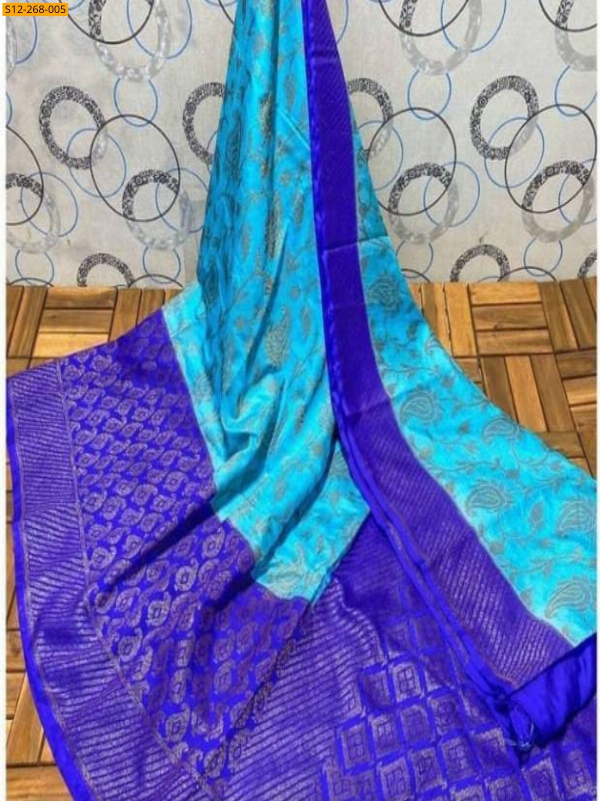 Sky Blue Banarasi  semi dupion soft silk Saree
