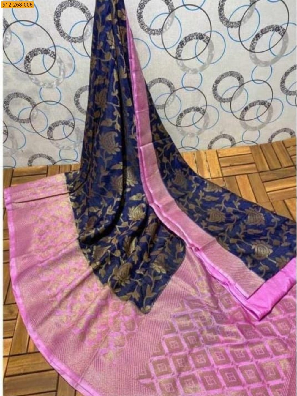 Navy Banarasi  semi dupion soft silk Saree Navy Banarasi  semi dupion soft silk Saree
