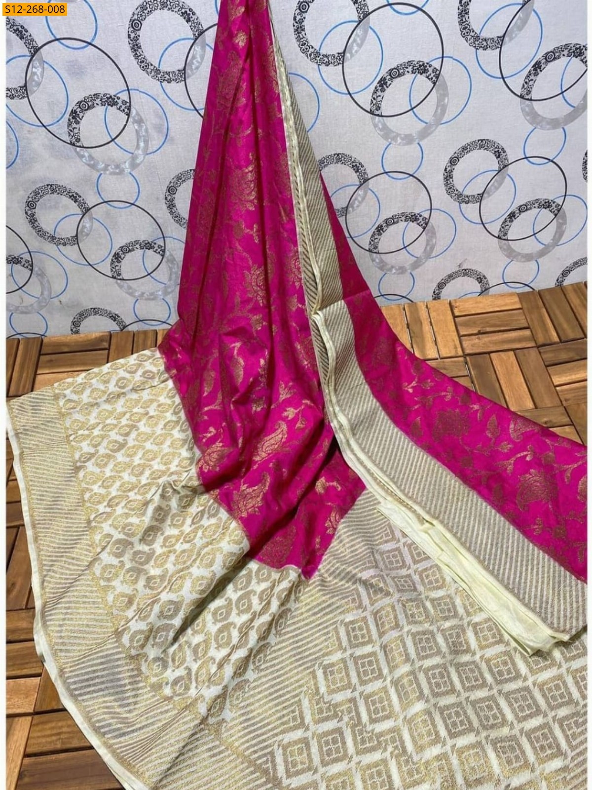 Pink Banarasi  semi dupion soft silk Saree