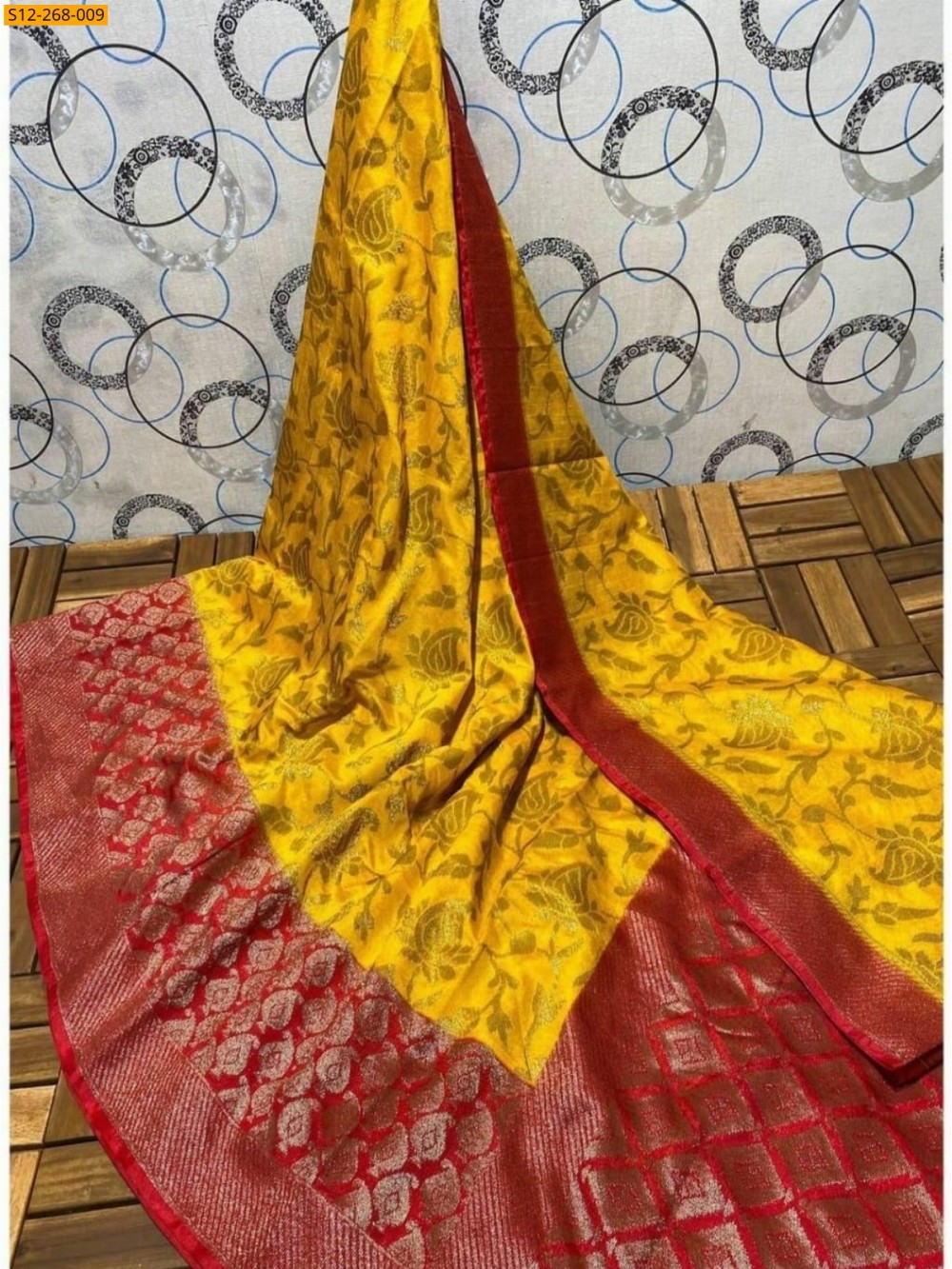 Yellow Banarasi  semi dupion soft silk Saree Yellow Banarasi  semi dupion soft silk Saree