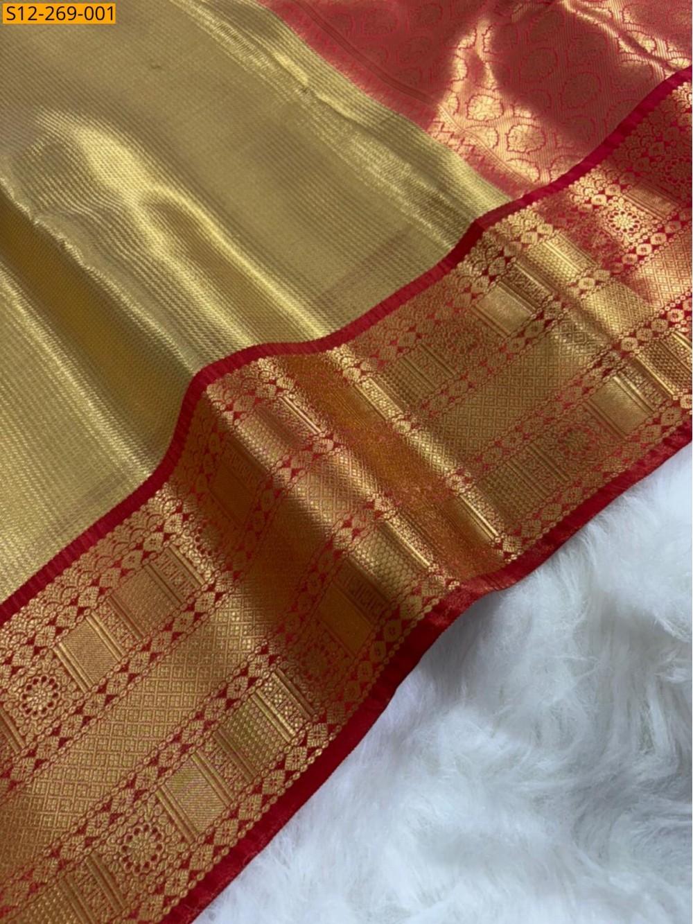 Gold Banarsi tissue soft silk Saree  Gold Banarsi tissue soft silk Saree