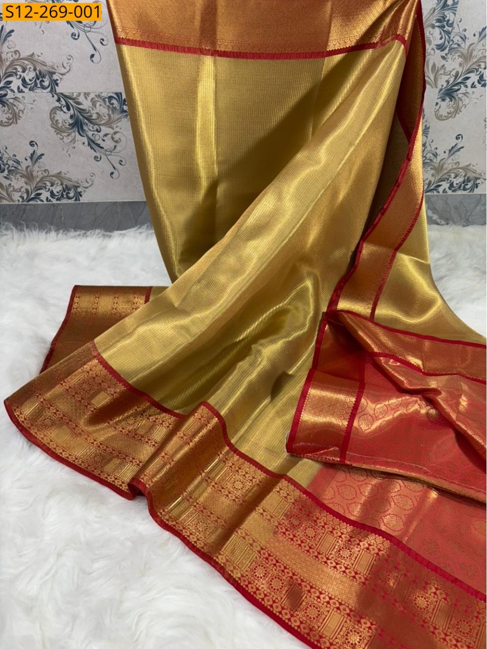 Gold Banarsi tissue soft silk Saree  Gold Banarsi tissue soft silk Saree